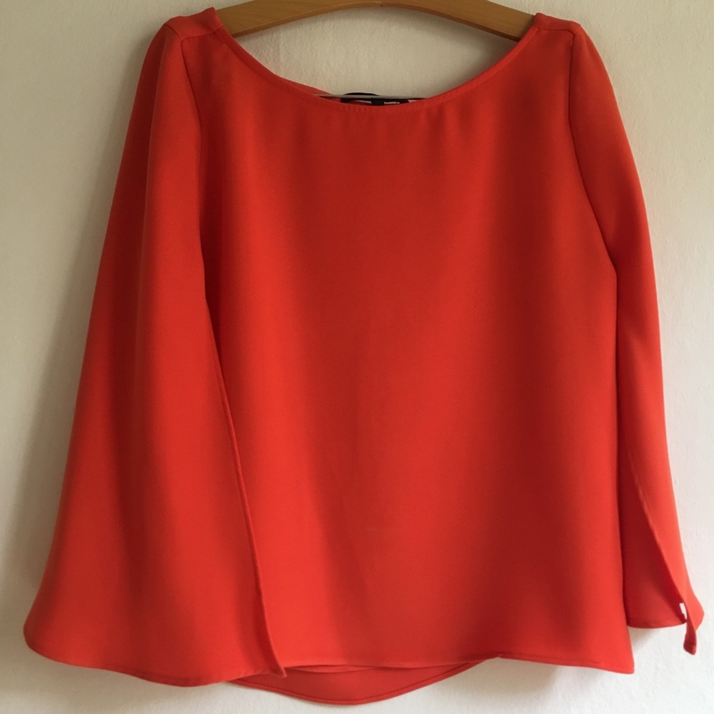 MAJE orange cape cropped blouse SZ 1
